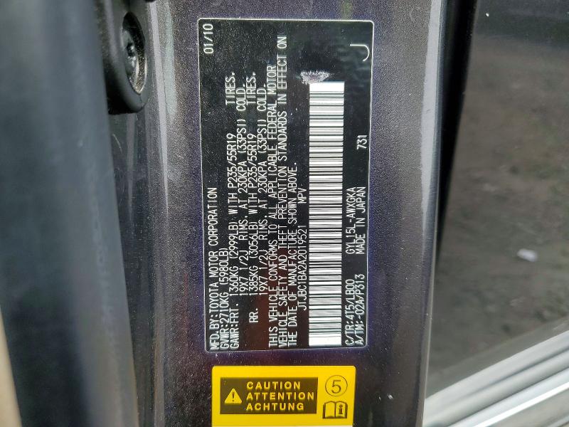 Продажа на аукционе авто 2010 Lexus Rx, vin: JTJBC1BA2A2019521, номер лота: 49306876