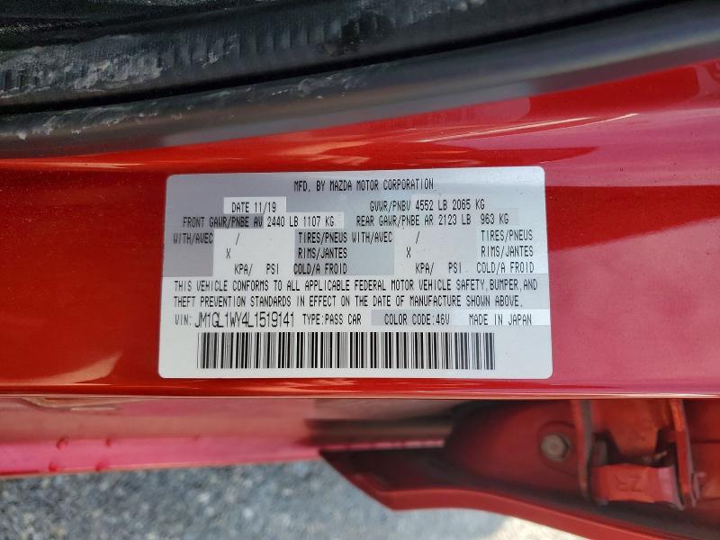 Aukcja sprzedaży 2020 Mazda 6, vin: JM1GL1WY4L1519141, numer aukcji: 51006326