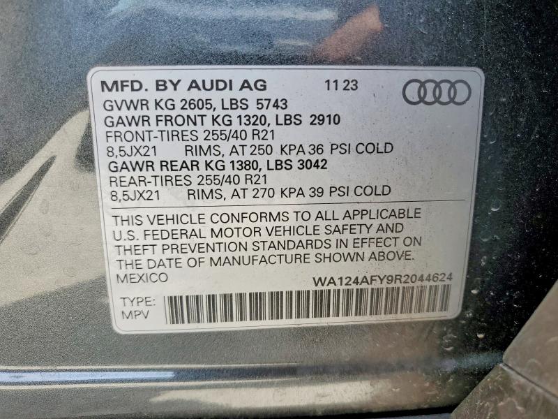 Aukcja sprzedaży 2024 Audi Sq5, vin: WA124AFY9R2044624, numer aukcji: 50819366