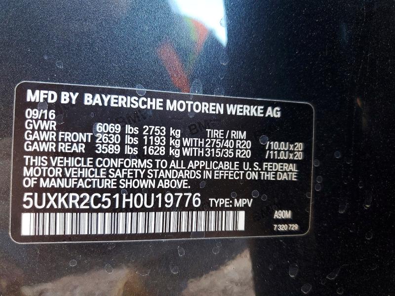 Aukcja sprzedaży 2017 Bmw X5, vin: 5UXKR2C51H0U19776, numer aukcji: 51469196
