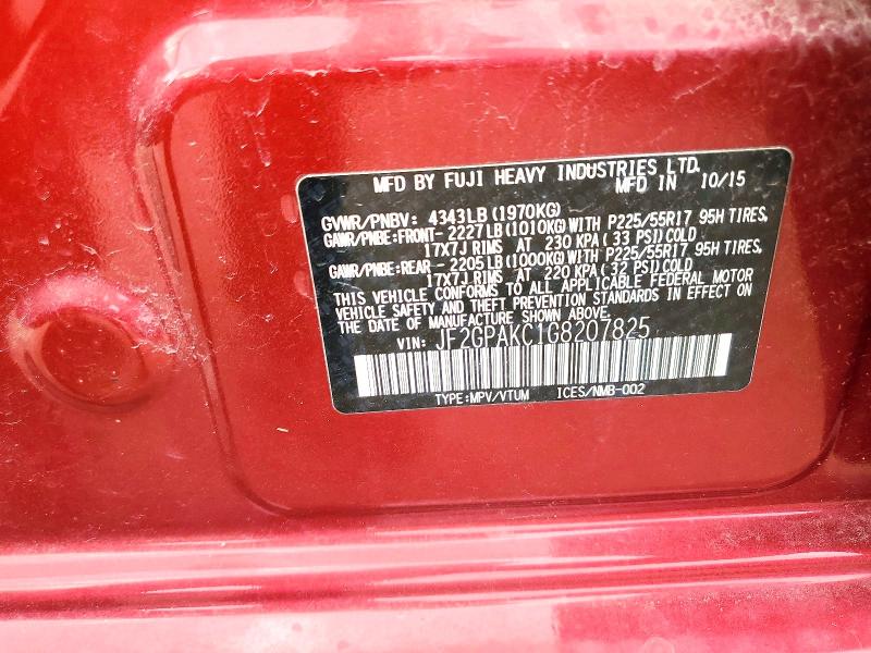 Aukcja sprzedaży 2016 Subaru Crosstrek, vin: JF2GPAKC1G8207825, numer aukcji: 51476686
