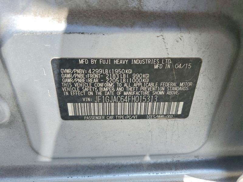 48533136 :رقم المزاد ، JF1GJAC64FH015313 vin ، 2015 Subaru Impreza مزاد بيع