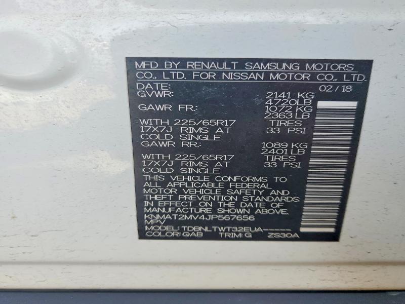 Aukcja sprzedaży 2018 Nissan Rogue, vin: KNMAT2MV4JP567656, numer aukcji: 50272936