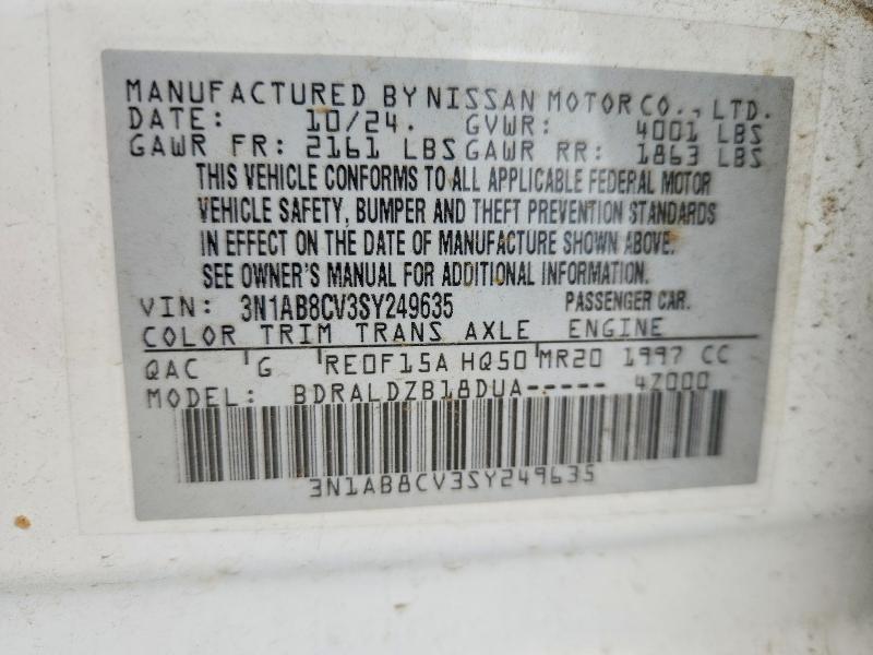 51013516 :رقم المزاد ، 3N1AB8CV3SY249635 vin ، 2025 Nissan Sentra مزاد بيع