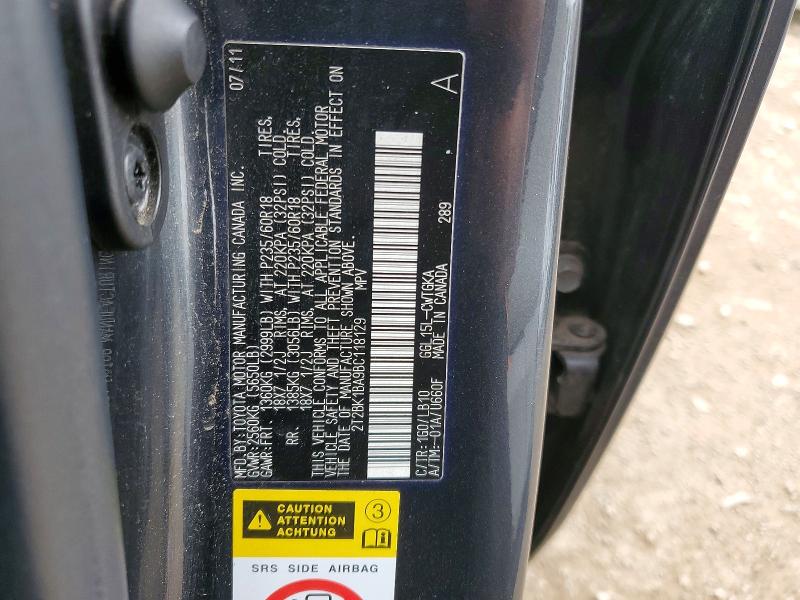 2011 Lexus Rx მანქანა იყიდება აუქციონზე, vin: 2T2BK1BA9BC118129, აუქციონის ნომერი: 51649226