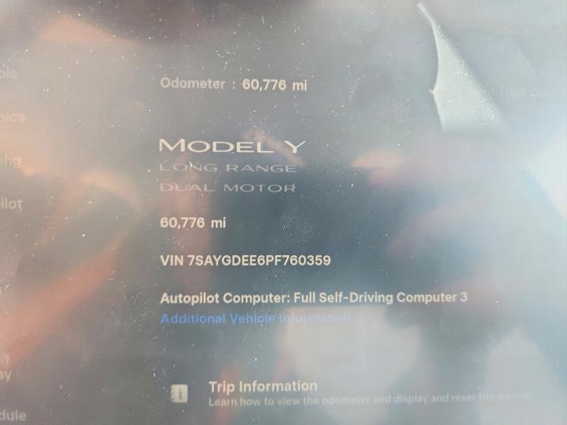 2023 Tesla Model Y მანქანა იყიდება აუქციონზე, vin: 7SAYGDEE6PF760359, აუქციონის ნომერი: 49014656