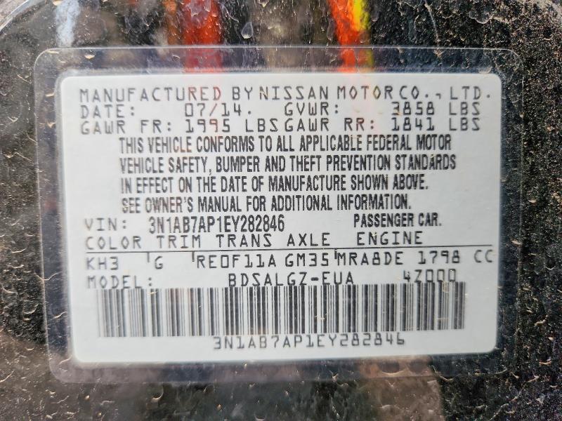 Aukcja sprzedaży 2014 Nissan Sentra, vin: 3N1AB7AP1EY282846, numer aukcji: 48849366