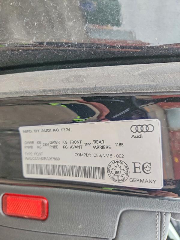Aukcja sprzedaży 2024 Audi S4, vin: WAUC4AF4XRA067968, numer aukcji: 49234286