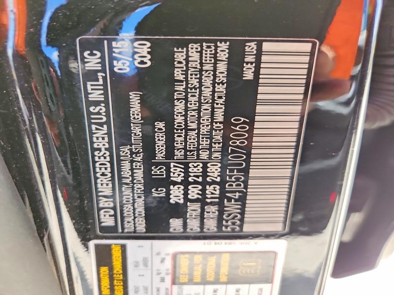 Aukcja sprzedaży 2015 Mercedes-benz C, vin: 55SWF4JB5FU078069, numer aukcji: 51511336