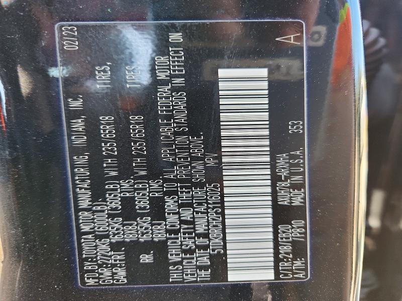 2023 Toyota Highlander Hybrid მანქანა იყიდება აუქციონზე, vin: 5TDKBRCH2PS116025, აუქციონის ნომერი: 48748486