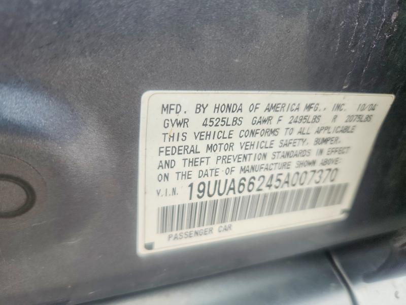 2005 Acura Tl მანქანა იყიდება აუქციონზე, vin: 19UUA66245A007370, აუქციონის ნომერი: 49929266