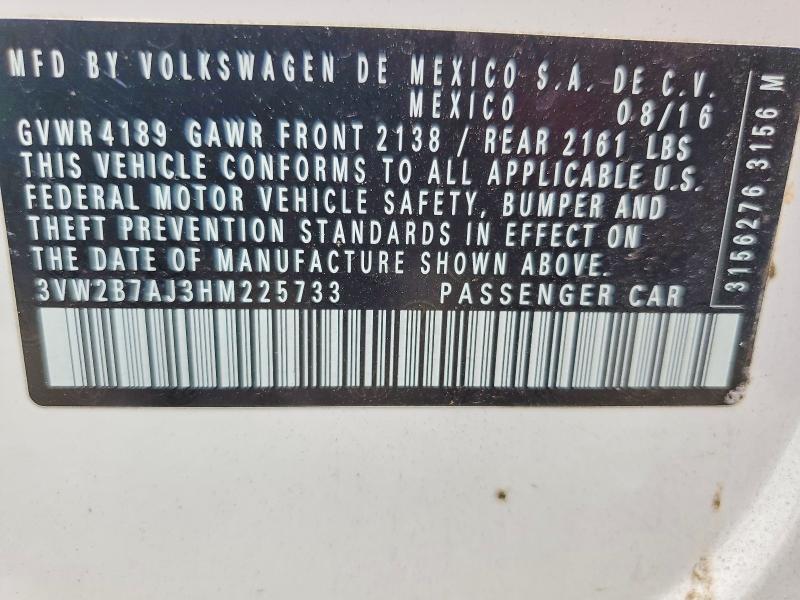Aukcja sprzedaży 2017 Volkswagen Jetta, vin: 3VW2B7AJ3HM225733, numer aukcji: 48569296