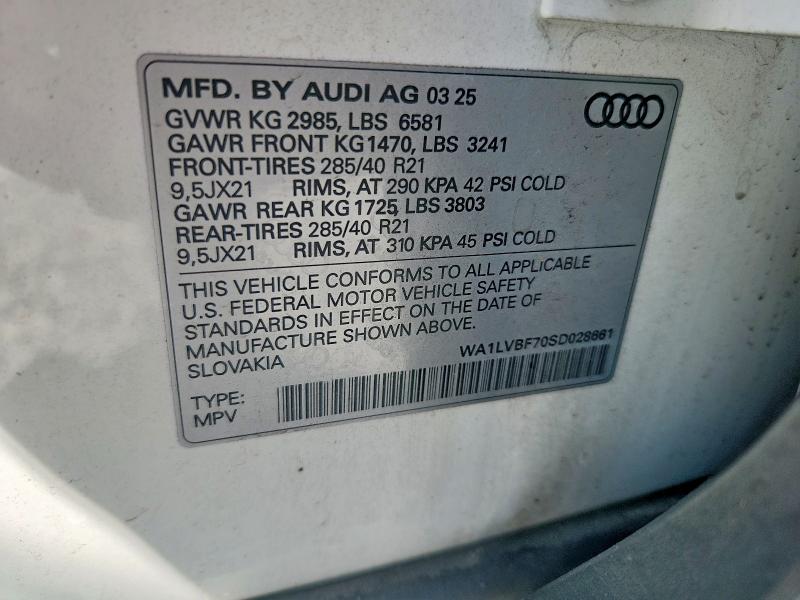 Aukcja sprzedaży 2025 Audi Q7, vin: WA1LVBF70SD028661, numer aukcji: 49143416