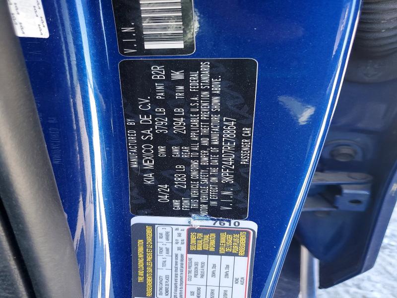 50920486 :رقم المزاد ، 3KPF24AD7RE788647 vin ، 2024 Kia Forte مزاد بيع