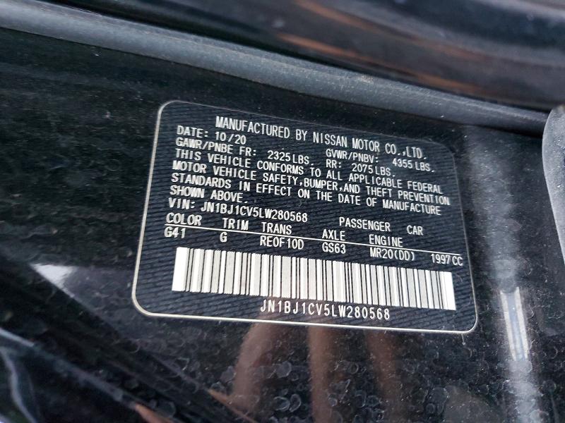Aukcja sprzedaży 2020 Nissan Rogue Sport, vin: JN1BJ1CV5LW280568, numer aukcji: 52275606