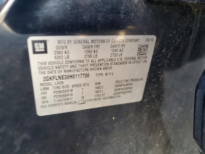 50050616 :رقم المزاد ، 2GKFLNE38H6117799 vin ، 2017 Gmc Terrain مزاد بيع