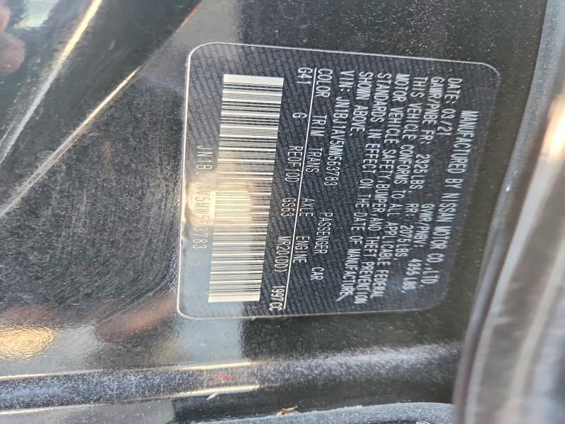 2021 Nissan Rogue Sport მანქანა იყიდება აუქციონზე, vin: JN1BJ1AV5MW563783, აუქციონის ნომერი: 49806066