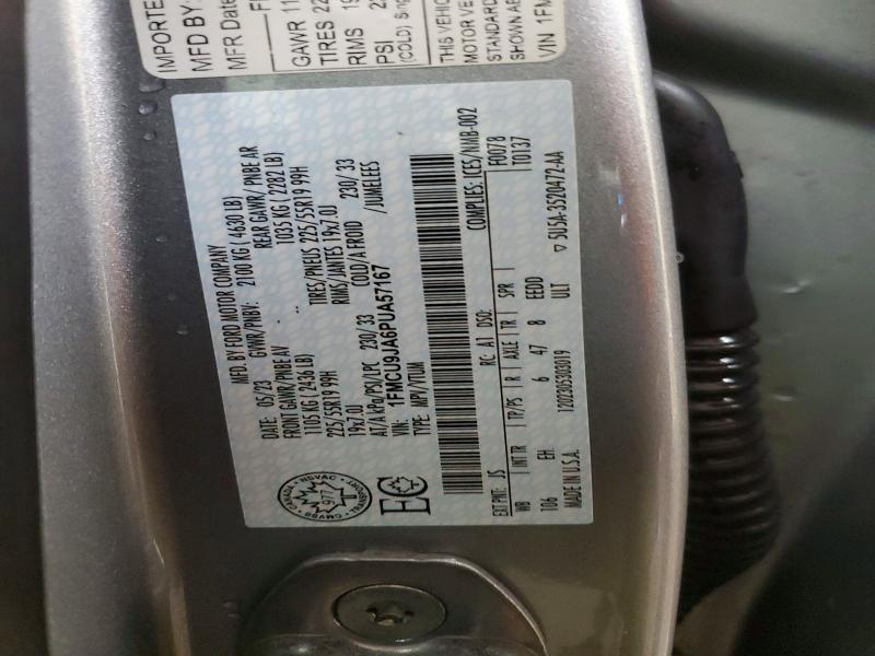 2023 Ford Escape მანქანა იყიდება აუქციონზე, vin: 1FMCU9JA6PUA57167, აუქციონის ნომერი: 50347306