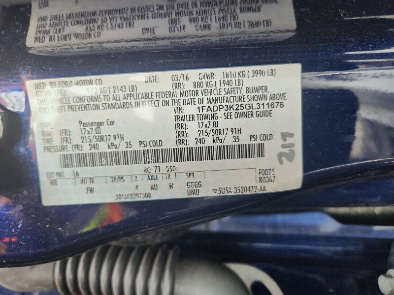 Aukcja sprzedaży 2016 Ford Focus, vin: 1FADP3K25GL311676, numer aukcji: 49991976