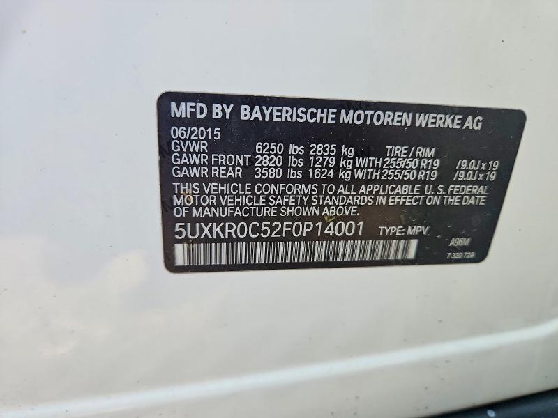 Продаж на аукціоні авто 2015 Bmw X5, vin: 5UXKR0C52F0P14001, номер лоту: 49801476