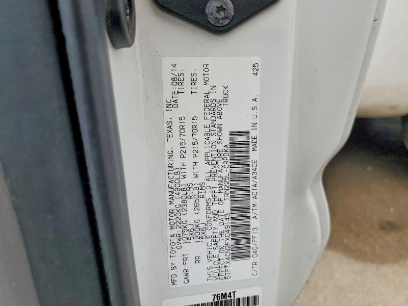 51653976 :رقم المزاد ، 5TFTX4CN2FX049143 vin ، 2015 Toyota Tacoma مزاد بيع