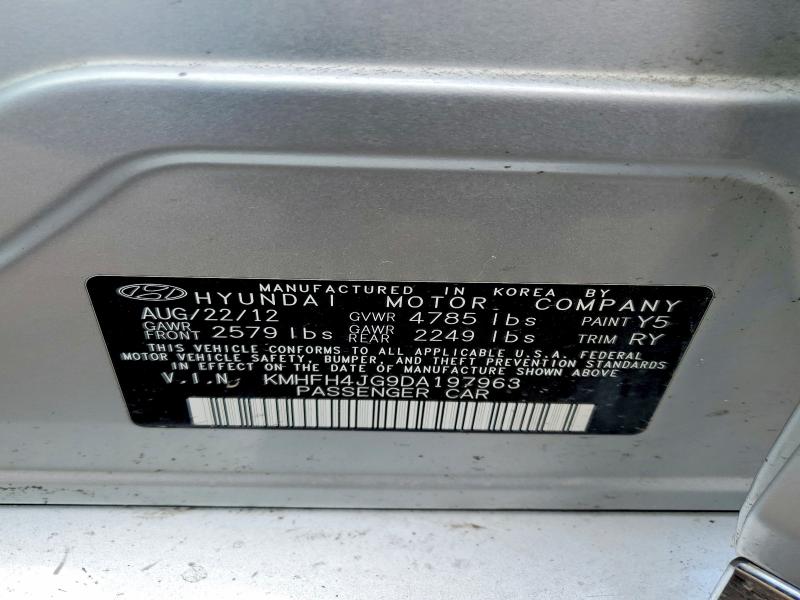 Продаж на аукціоні авто 2013 Hyundai Azera, vin: KMHFH4JG9DA197963, номер лоту: 50347826