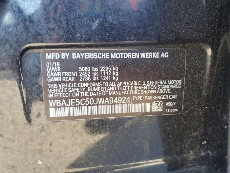 Продажа на аукционе авто 2018 Bmw 540, vin: WBAJE5C50JWA94924, номер лота: 49783946