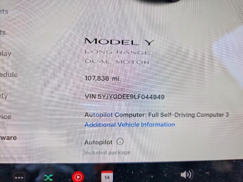 49540526 :رقم المزاد ، 5YJYGDEE9LF044949 vin ، 2020 Tesla Model Y مزاد بيع