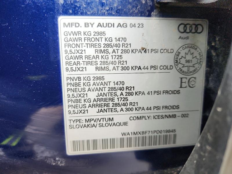 Aukcja sprzedaży 2023 Audi Q7, vin: WA1MXBF71PD019845, numer aukcji: 48337066