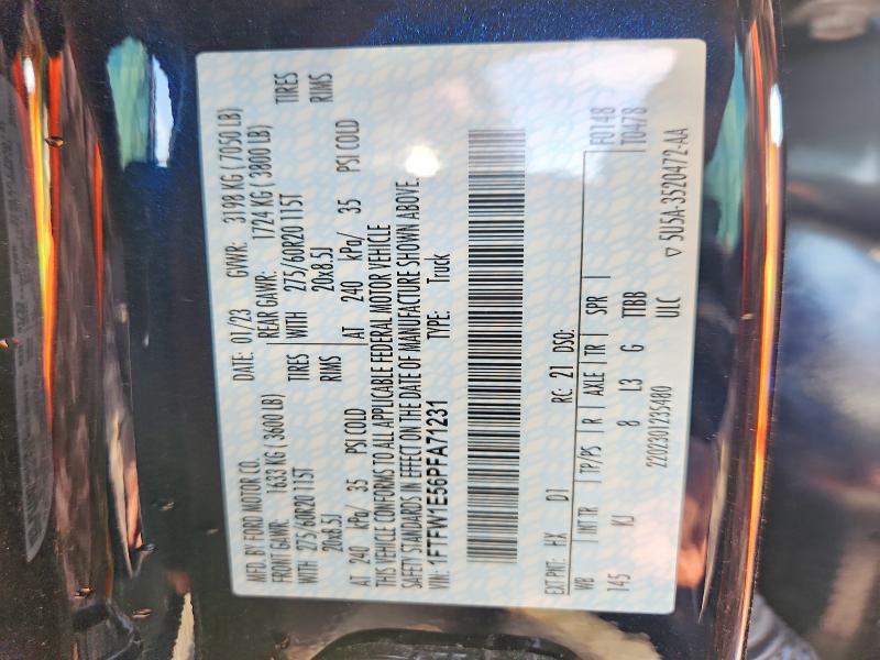51036666 :رقم المزاد ، 1FTFW1E56PFA71231 vin ، 2023 Ford F150 مزاد بيع