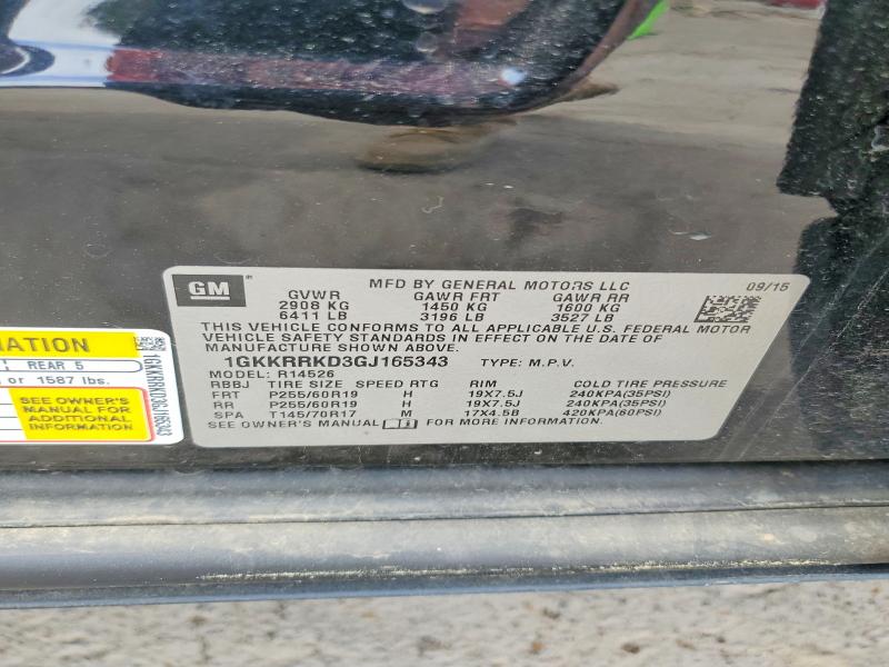 2016 Gmc Acadia მანქანა იყიდება აუქციონზე, vin: 1GKKRRKD3GJ165343, აუქციონის ნომერი: 49287836