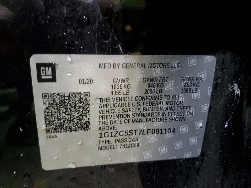 Aukcja sprzedaży 2020 Chevrolet Malibu, vin: 1G1ZC5ST7LF091104, numer aukcji: 47664246