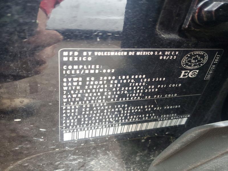 51423166 :رقم المزاد ، 3VV4X7B25PM371104 vin ، 2023 Volkswagen Taos مزاد بيع