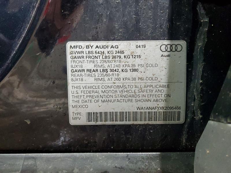 Aukcja sprzedaży 2019 Audi Q5, vin: WA1ANAFYXK2095466, numer aukcji: 48850426