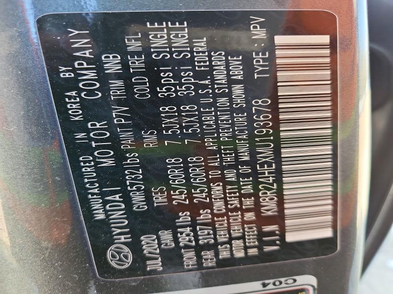 49173906 :رقم المزاد ، KM8R24HEXMU193678 vin ، 2021 Hyundai Palisade مزاد بيع