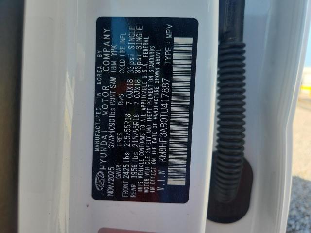 Продаж на аукціоні авто 2026 Hyundai Kona, vin: KM8HF3AB0TU417887, номер лоту: 49988686