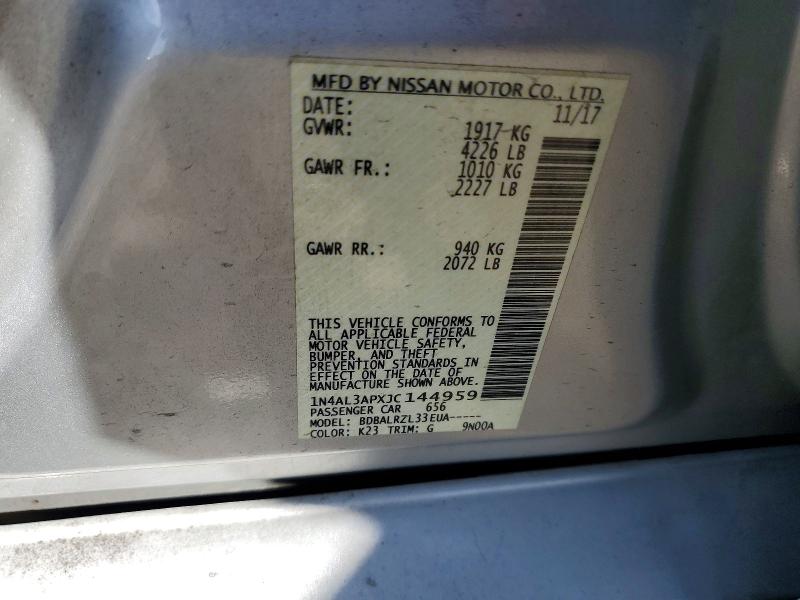 Aukcja sprzedaży 2018 Nissan Altima, vin: 1N4AL3APXJC144959, numer aukcji: 48479736