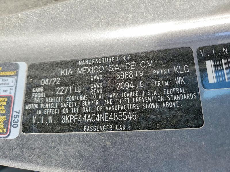 49332286 :رقم المزاد ، 3KPF44AC4NE485546 vin ، 2022 Kia Forte مزاد بيع