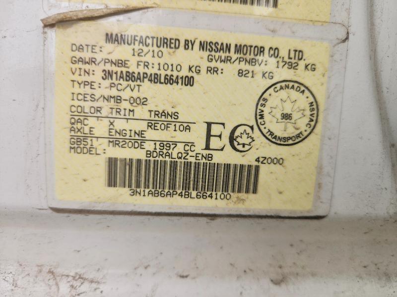 51070026 :رقم المزاد ، 3N1AB6AP4BL664100 vin ، 2011 Nissan Sentra مزاد بيع