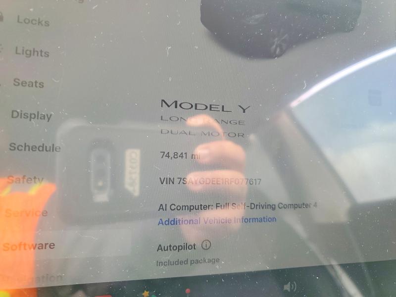 Aukcja sprzedaży 2024 Tesla Model Y, vin: 7SAYGDEE1RF077617, numer aukcji: 51146986