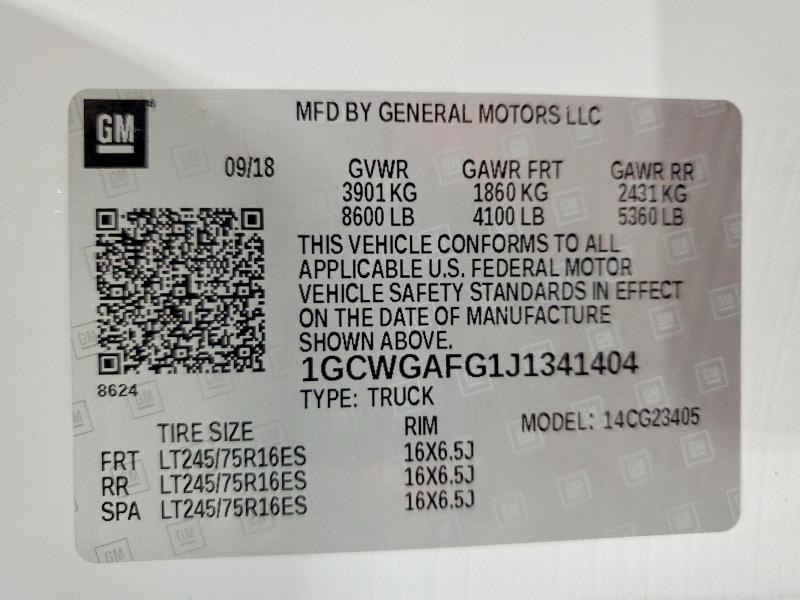 Продажа на аукционе авто 2018 Chevrolet Express 2500, vin: 1GCWGAFG1J1341404, номер лота: 51209366