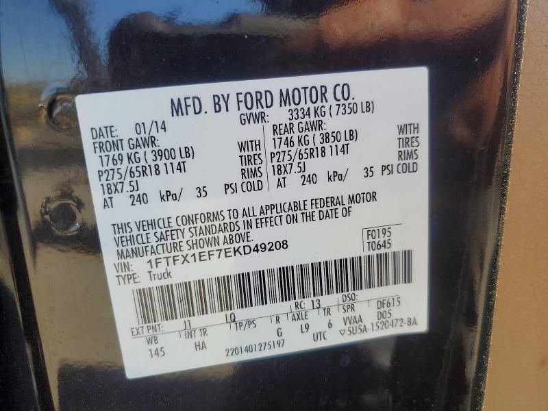 Продаж на аукціоні авто 2014 Ford F150, vin: 1FTFX1EF7EKD49208, номер лоту: 49067976