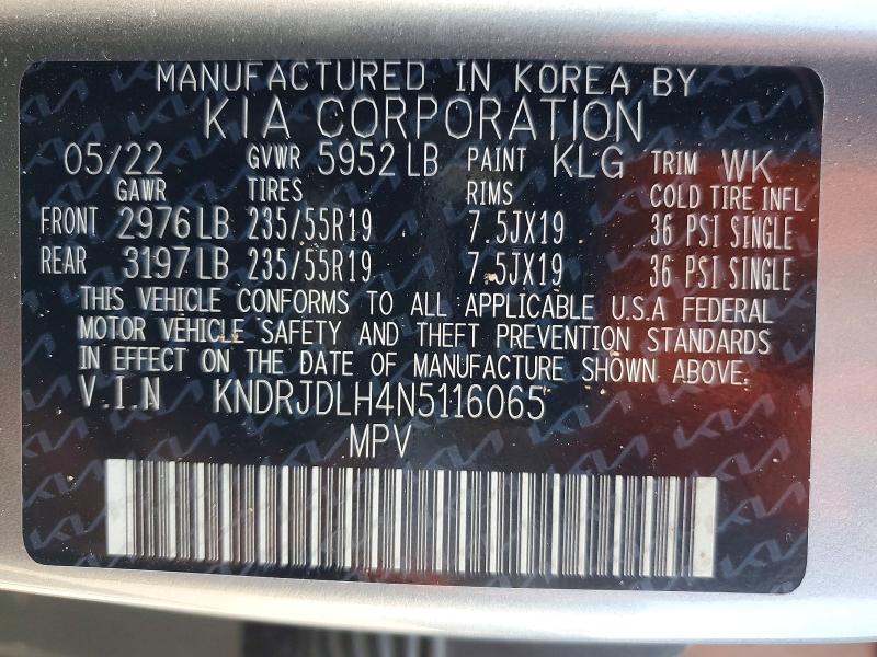 Aukcja sprzedaży 2022 Kia Sorento Plug-in Hybrid, vin: KNDRJDLH4N5116065, numer aukcji: 48970816