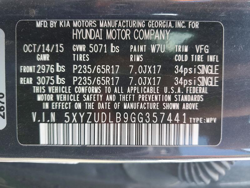 Aukcja sprzedaży 2016 Hyundai Santa Fe Sport, vin: 5XYZUDLB9GG357441, numer aukcji: 49978136