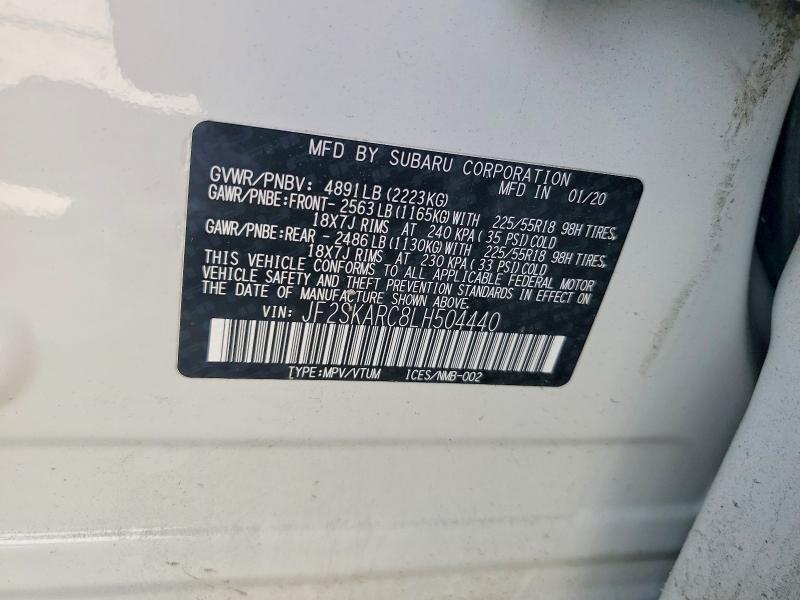Продажа на аукционе авто 2020 Subaru Forester, vin: JF2SKARC8LH504440, номер лота: 50995886