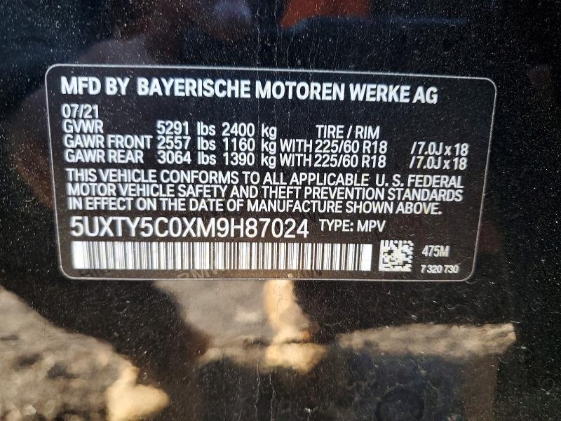 Aukcja sprzedaży 2021 Bmw X3, vin: 5UXTY5C0XM9H87024, numer aukcji: 50568566