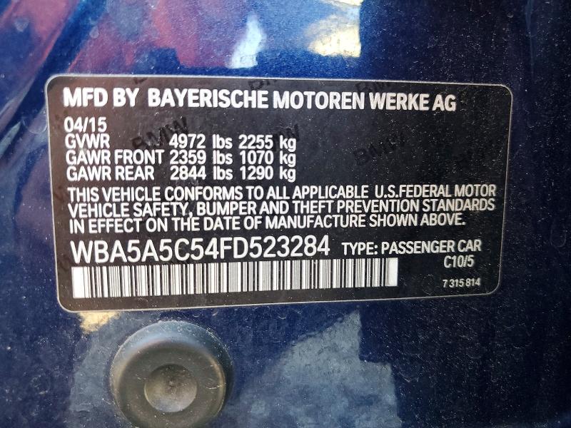 49155126 :رقم المزاد ، WBA5A5C54FD523284 vin ، 2015 Bmw 528 مزاد بيع