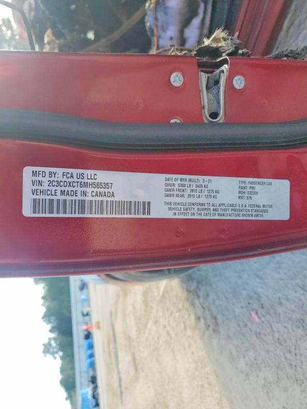 Продажа на аукционе авто 2021 Dodge Charger, vin: 2C3CDXCT6MH565357, номер лота: 48792396