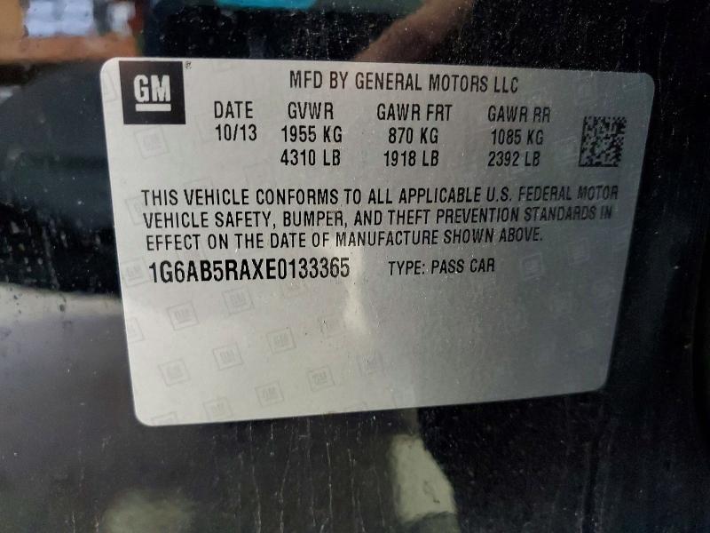 2014 Cadillac Ats მანქანა იყიდება აუქციონზე, vin: 1G6AB5RAXE0133365, აუქციონის ნომერი: 51600346