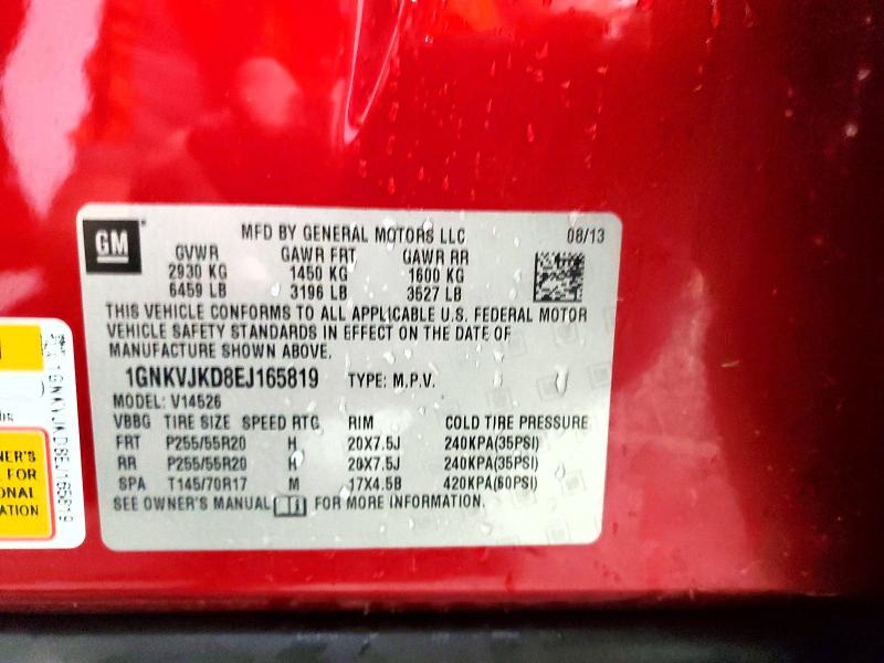 Aukcja sprzedaży 2014 Chevrolet Traverse, vin: 1GNKVJKD8EJ165819, numer aukcji: 55430036